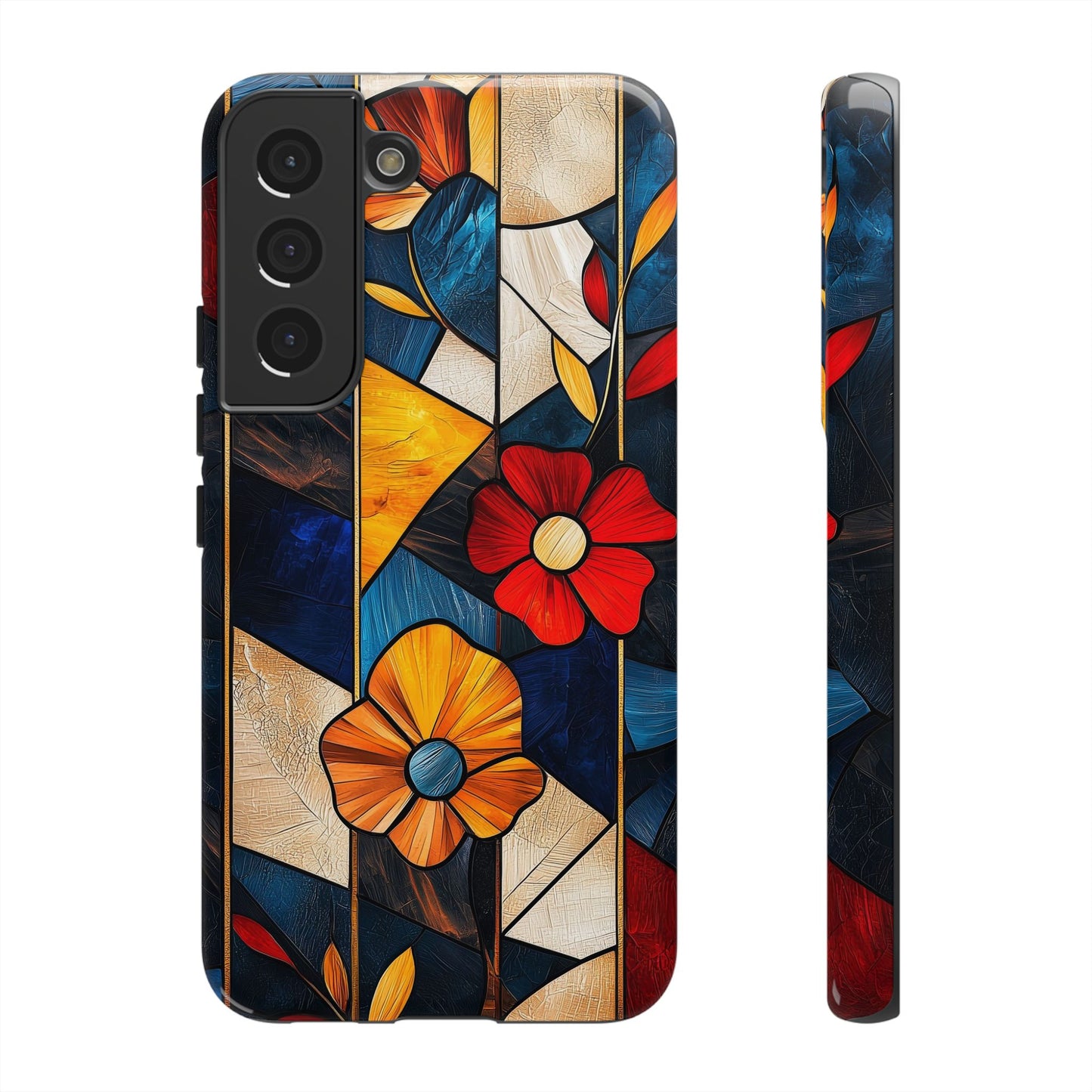Bloomlines – Geometric Floral Stained Glass Phone Case for iPhone, Samsung & Pixel