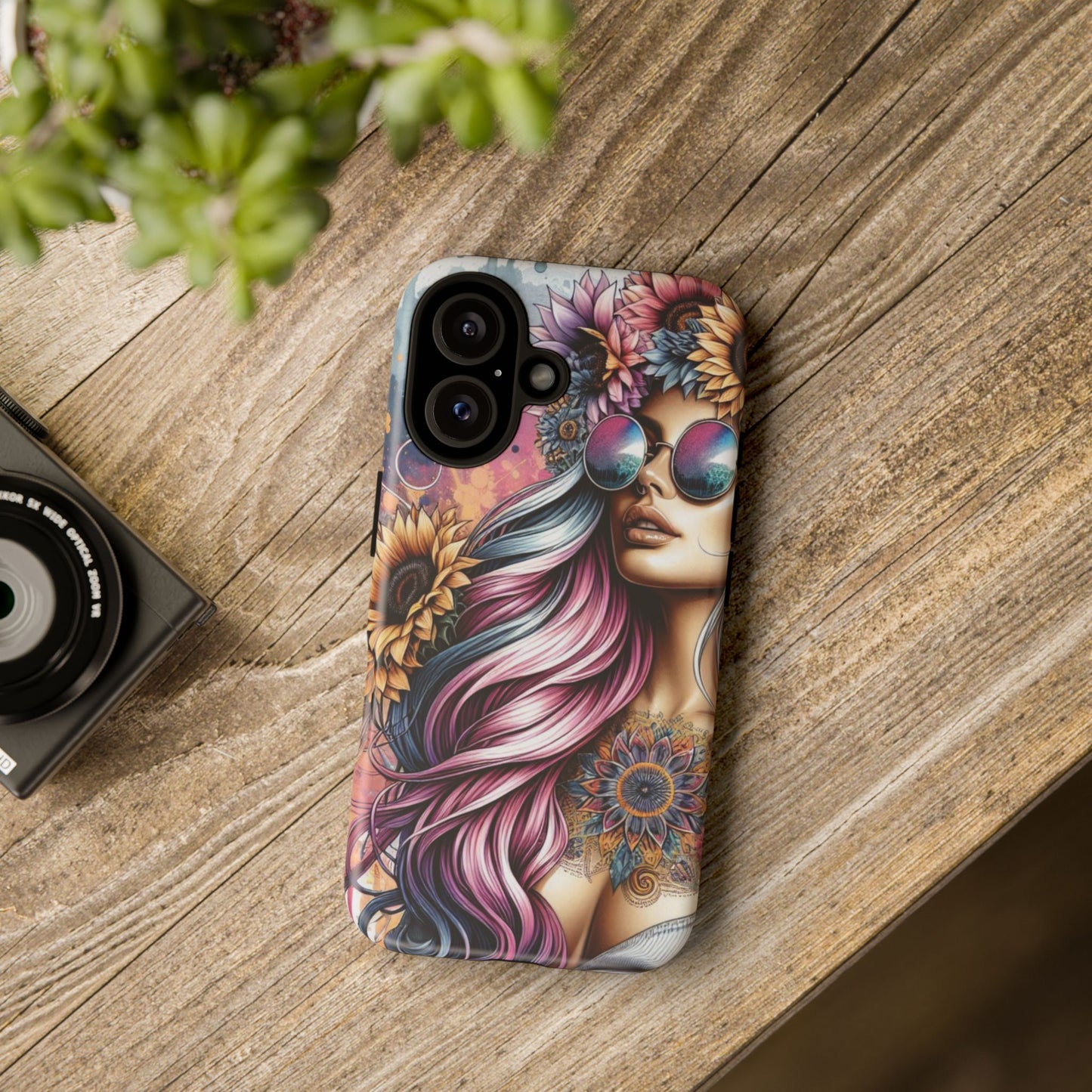 Bohemian Sunflower Queen – Retro Floral Fantasy Mobile Cover