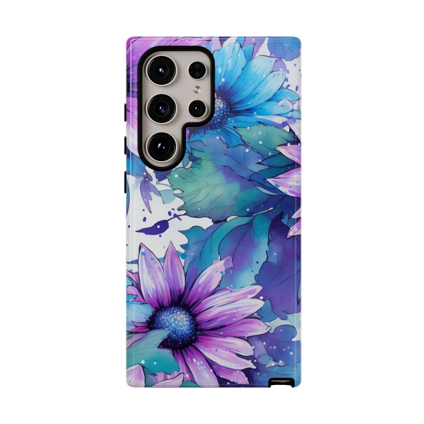 Dreamy Blue & Purple Floral Watercolor Mobile Case
