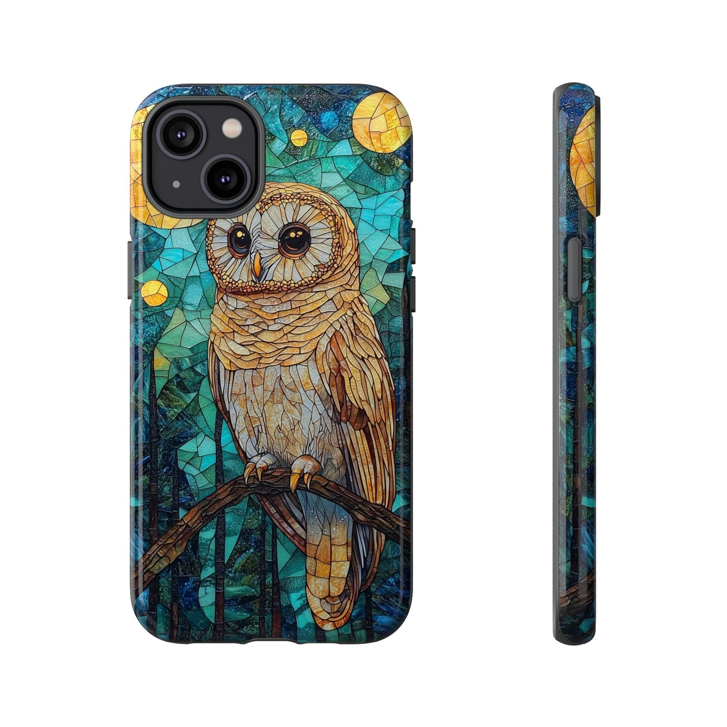 Nocturnal Wisdom – Stained Glass Owl Phone Case for iPhone, Samsung & Pixel