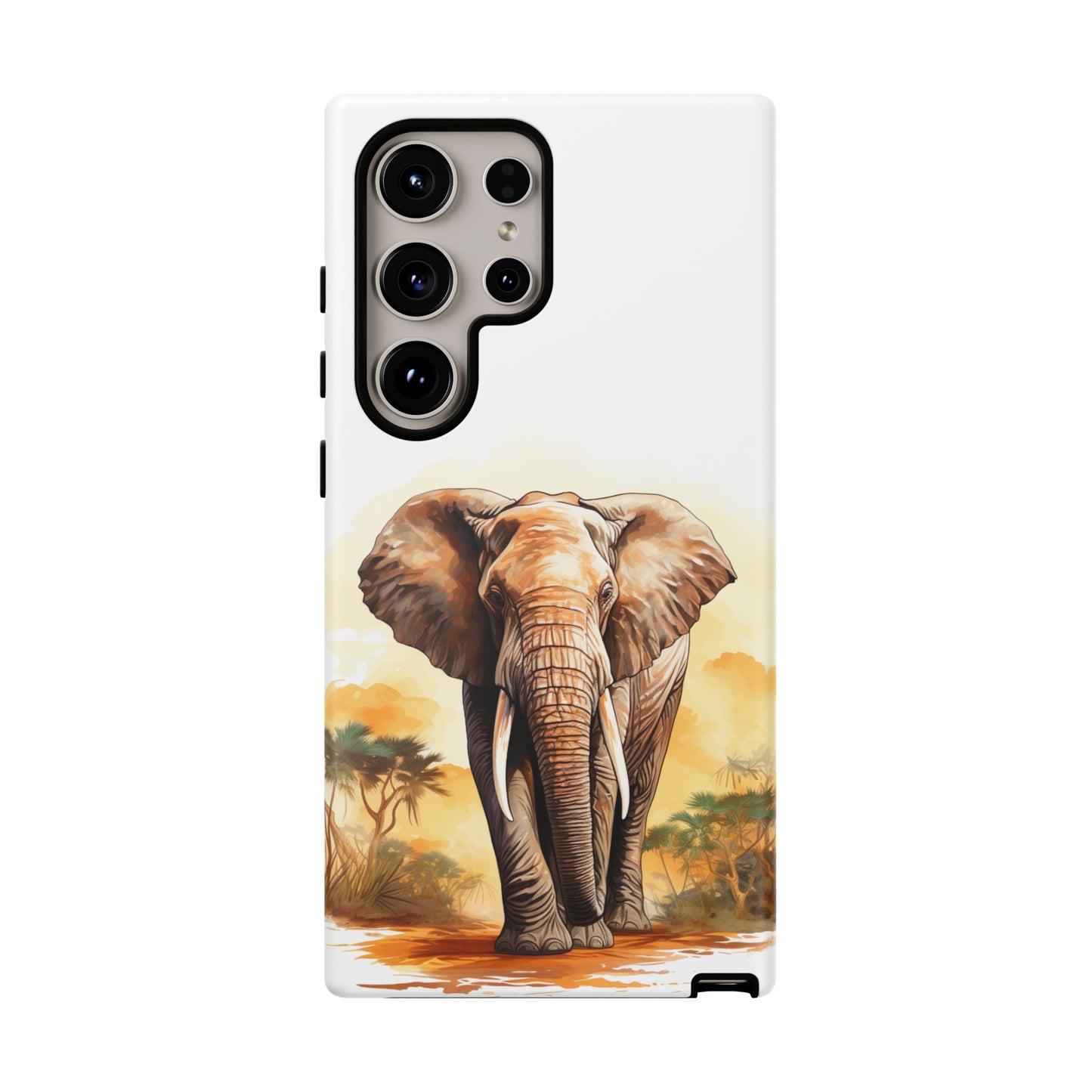 Safari Elephant Watercolor Mobile Cover – Majestic Wildlife Art