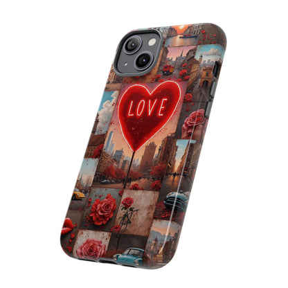 Neon Love Heart & Rose Phone Case