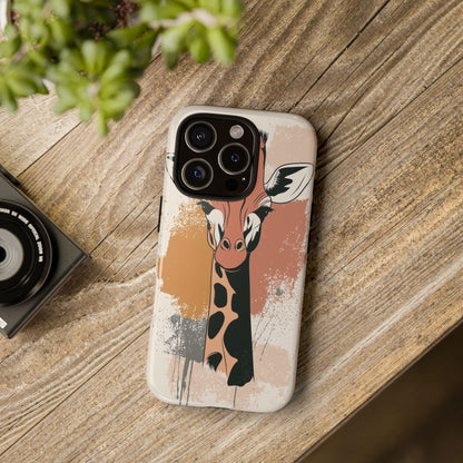 Tall & Graceful: Giraffe Splatter Art Phone Case for iPhone, Samsung & Pixel
