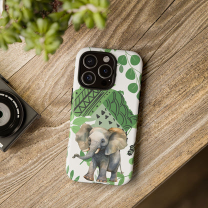Playful Baby Elephant Mobile Cover – Tropical Boho Art