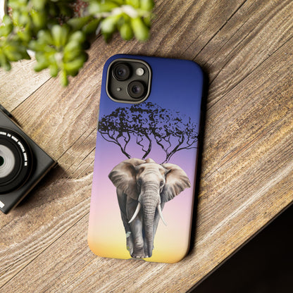 Surreal Elephant Tree Mobile Cover – Dreamy Sunset Fantasy