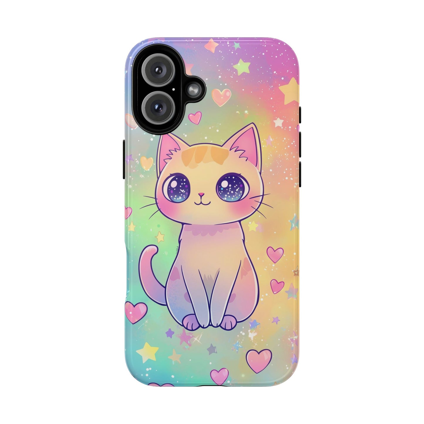 Rainbow Galaxy Cat Phone Case – Cute Anime Aesthetic for iPhone, Google Pixel & Samsung