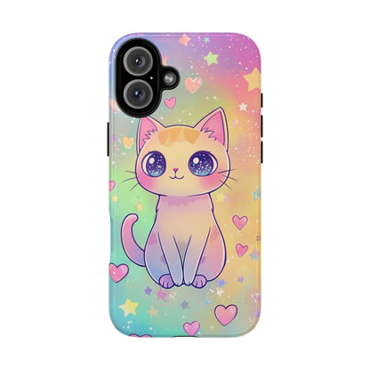 Rainbow Galaxy Cat Phone Case – Cute Anime Aesthetic for iPhone, Google Pixel & Samsung