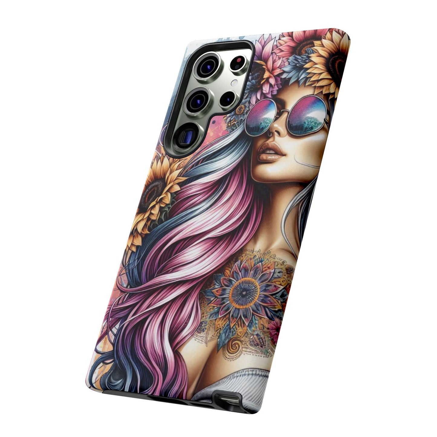 Bohemian Sunflower Queen – Retro Floral Fantasy Mobile Cover