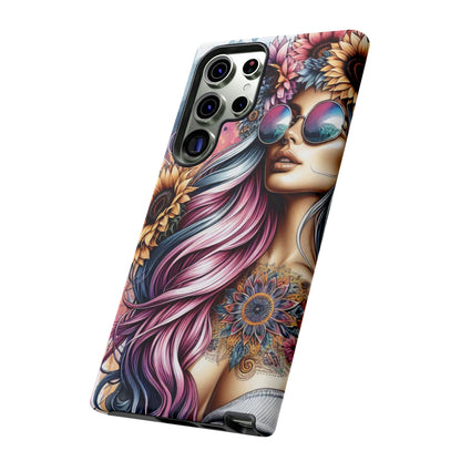 Bohemian Sunflower Queen – Retro Floral Fantasy Mobile Cover