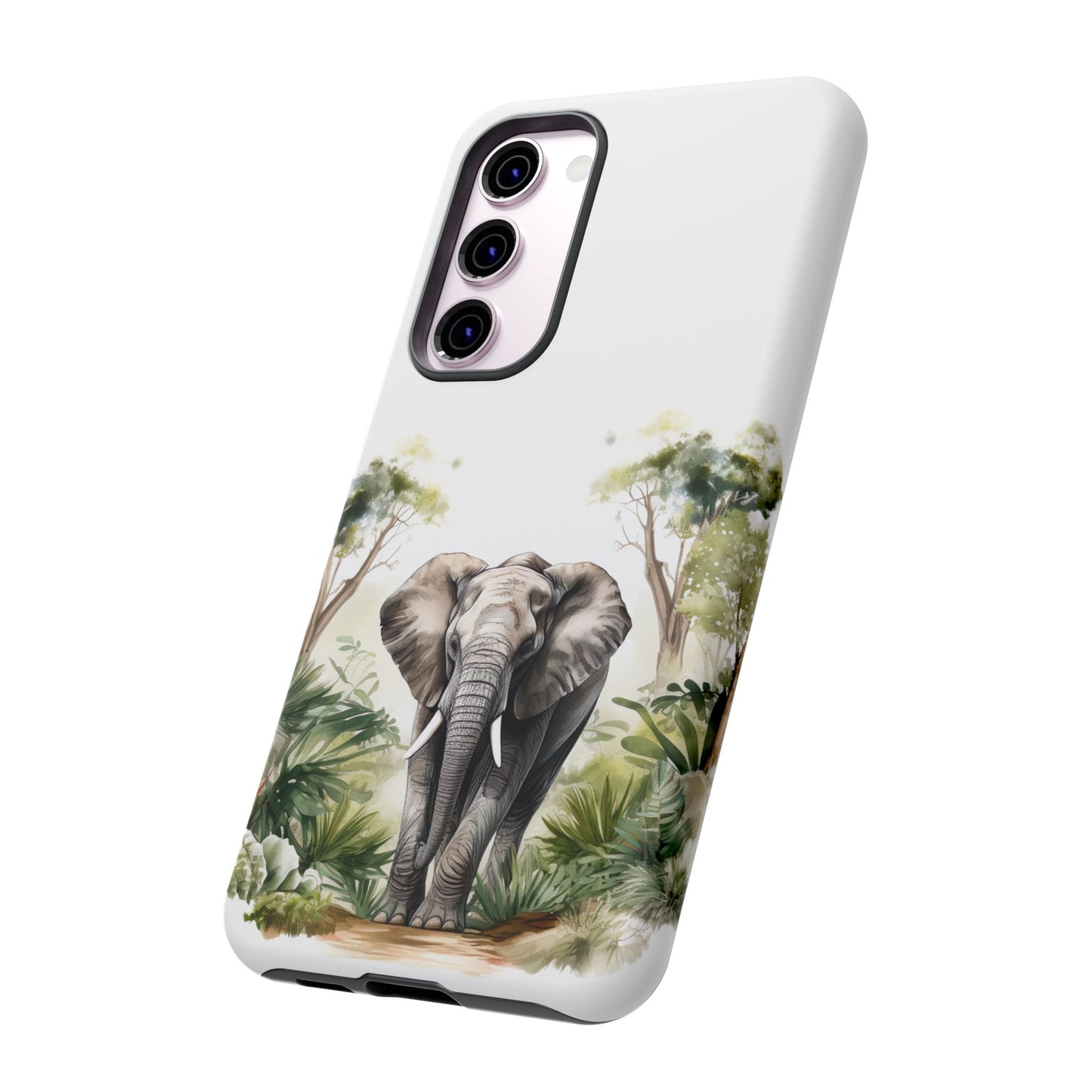 Serene Jungle Elephant Mobile Cover – Watercolor Wildlife Design