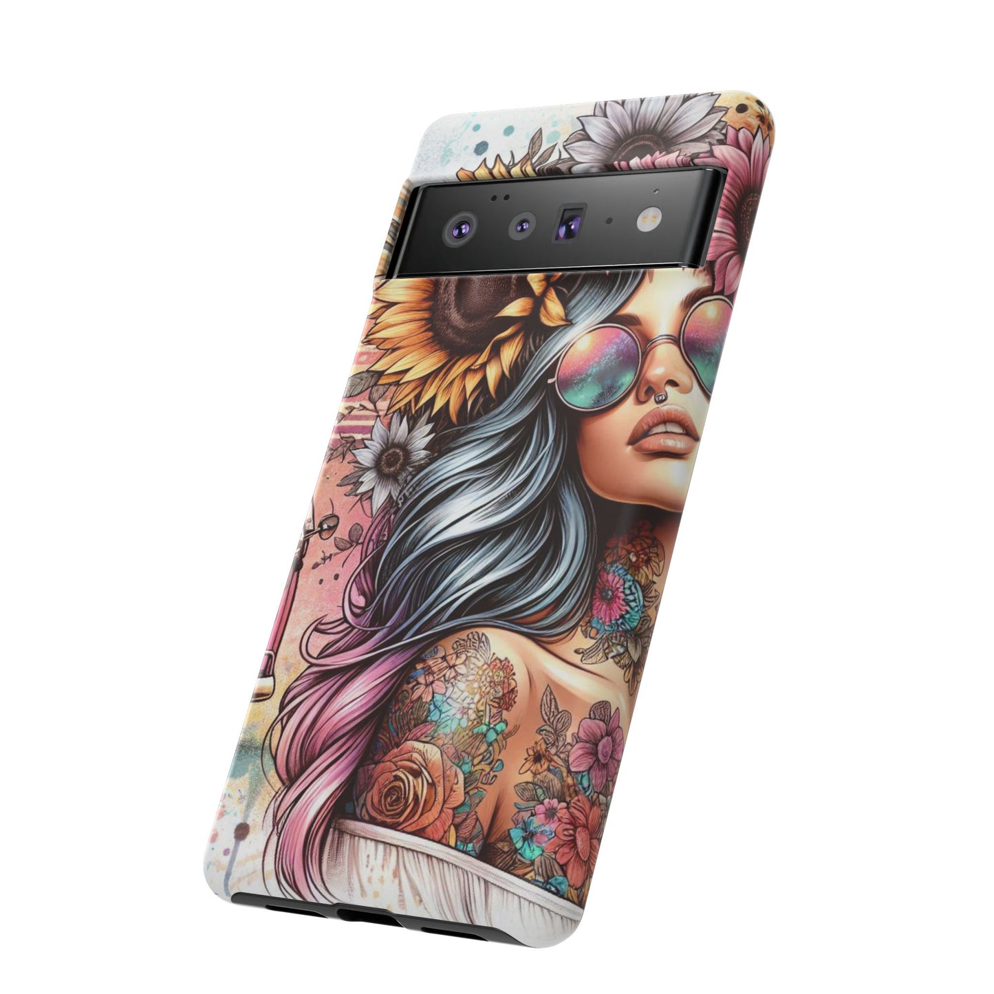 Retro Boho Wanderer – Sunflower Hippie Van Mobile Cover