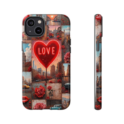Neon Love Heart & Rose Phone Case