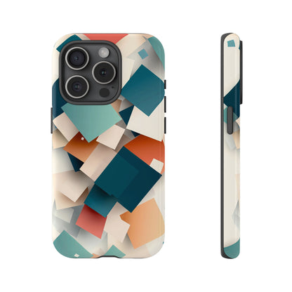 Geometric Cascade – Modern Abstract Blocks Phone Case – iPhone, Google Pixel, Samsung
