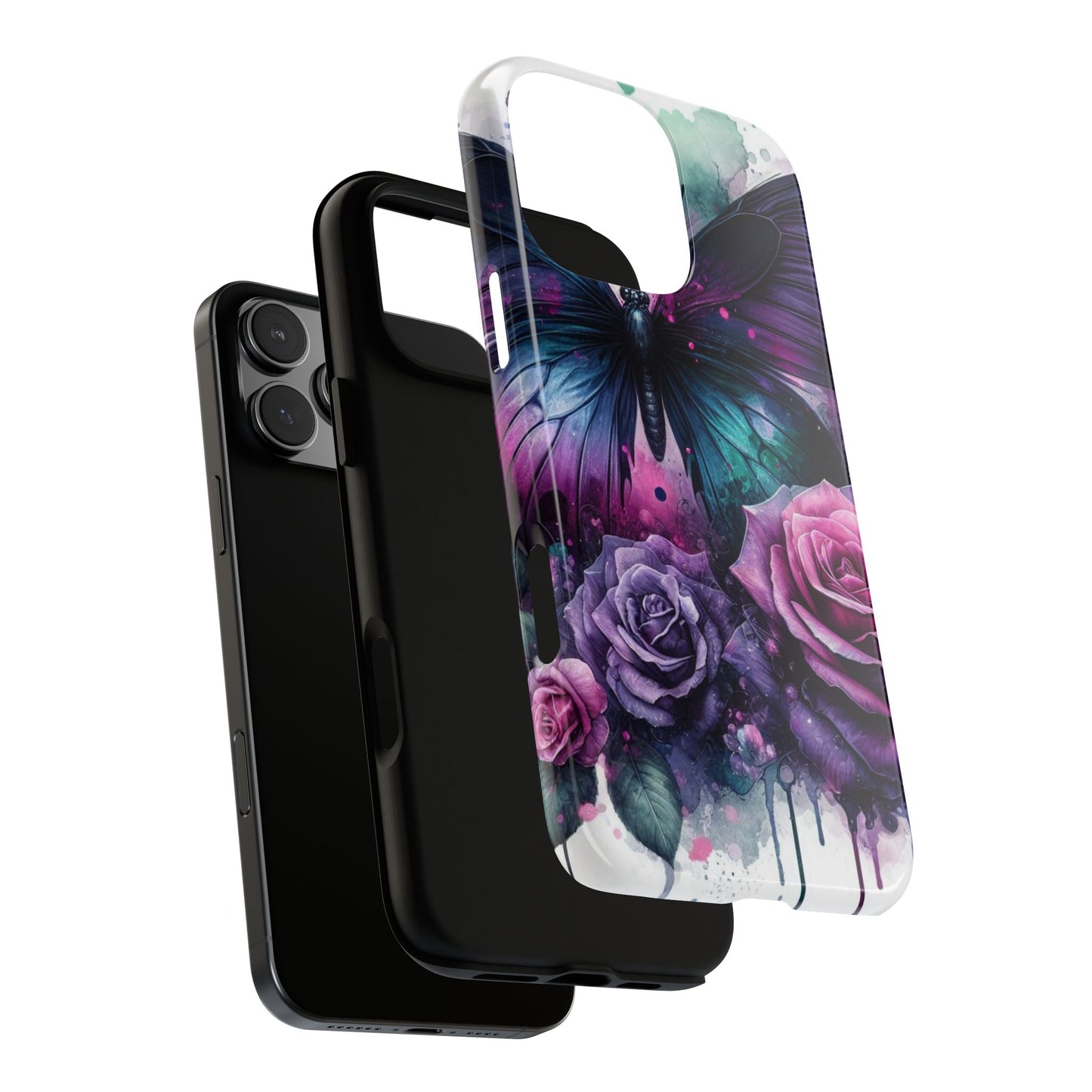 Mystic Bloom – Vibrant Butterfly & Rose Art Mobile Cover