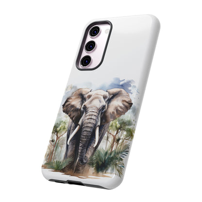 Majestic Watercolor Elephant Mobile Cover – Artistic Wildlife Design