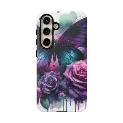 Mystic Bloom – Vibrant Butterfly & Rose Art Mobile Cover