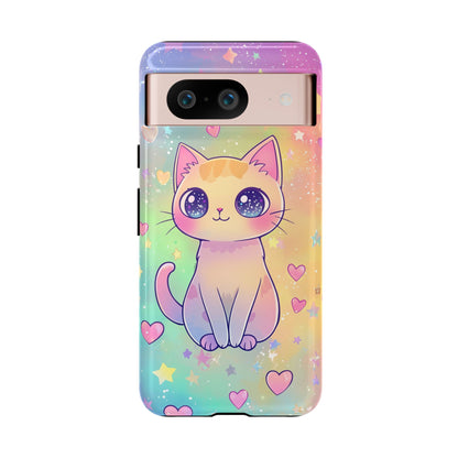 Rainbow Galaxy Cat Phone Case – Cute Anime Aesthetic for iPhone, Google Pixel & Samsung