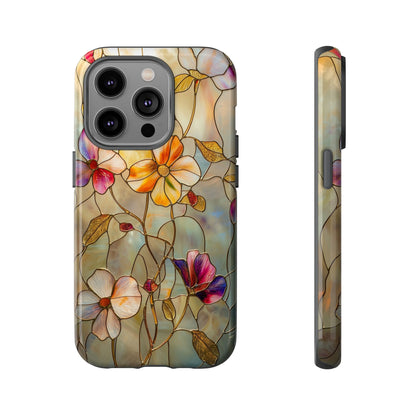 Golden Bloom – Luxe Stained Glass Floral Phone Case for iPhone, Samsung & Pixel