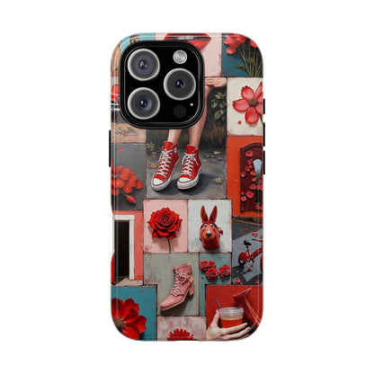 Red Sneakers & Roses Collage Phone Case