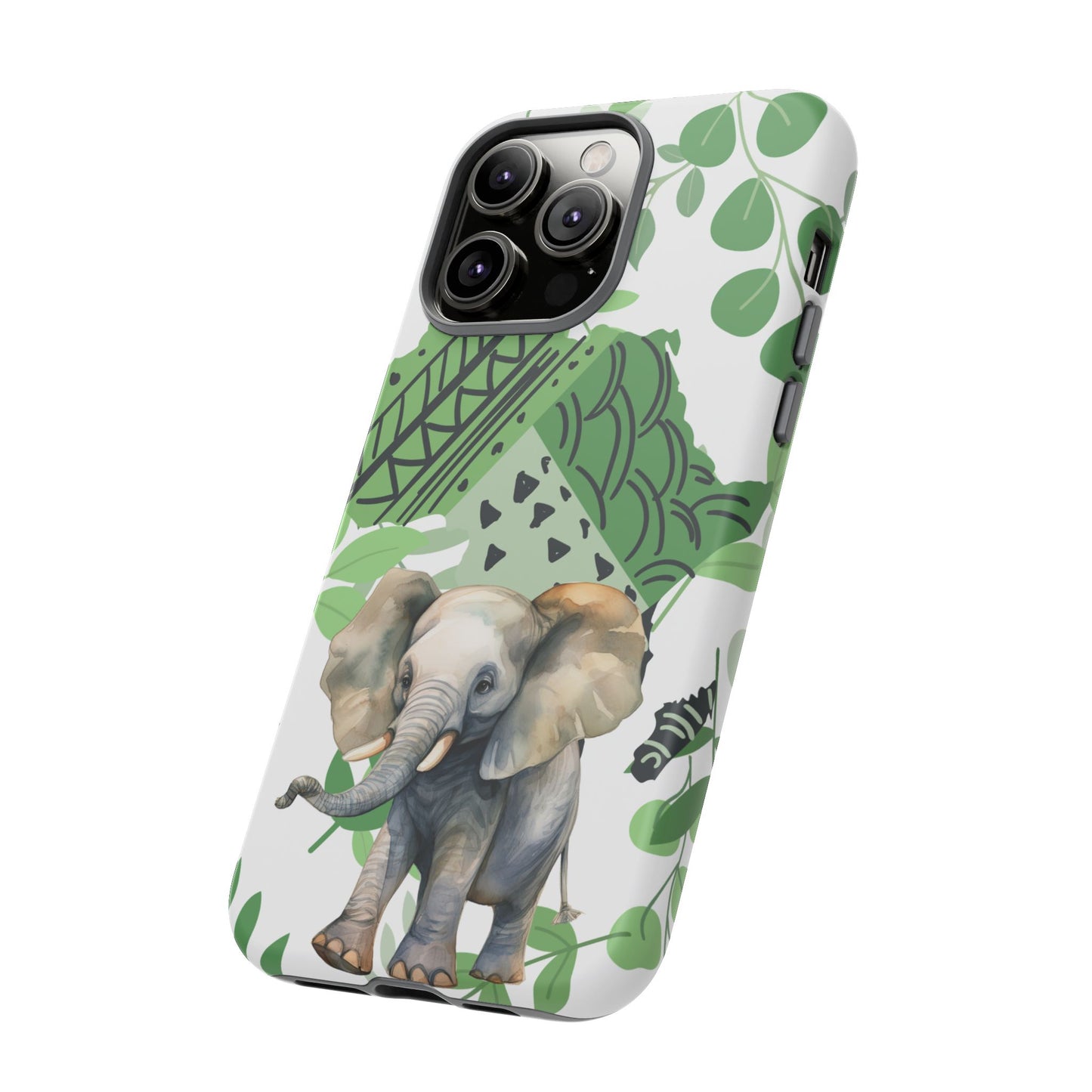Playful Baby Elephant Mobile Cover – Tropical Boho Art