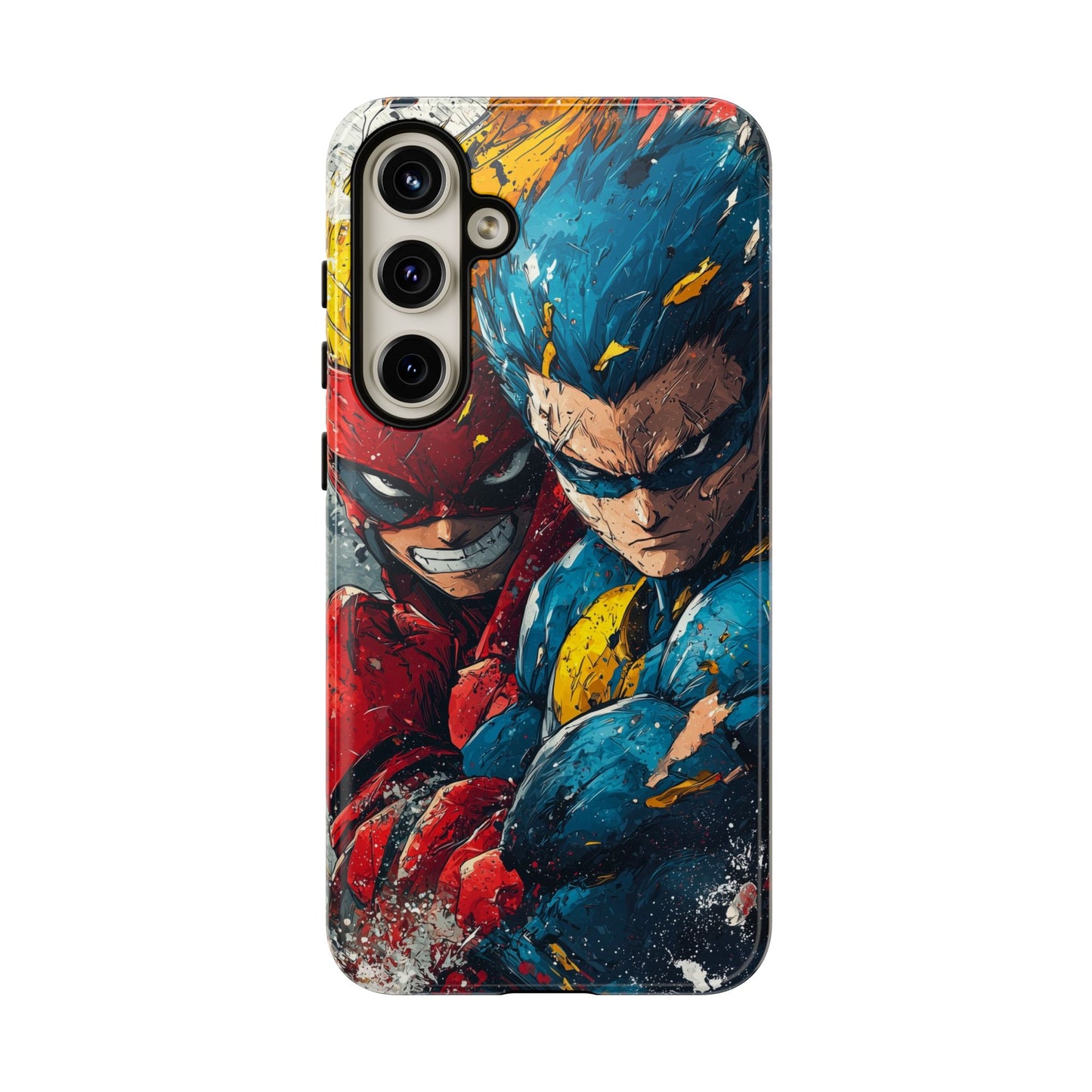 Comic Clash: Superhero Duo | Action, Power, Justice, Heroes, Manga Style Phone Case for iPhone, Samsung & Pixel