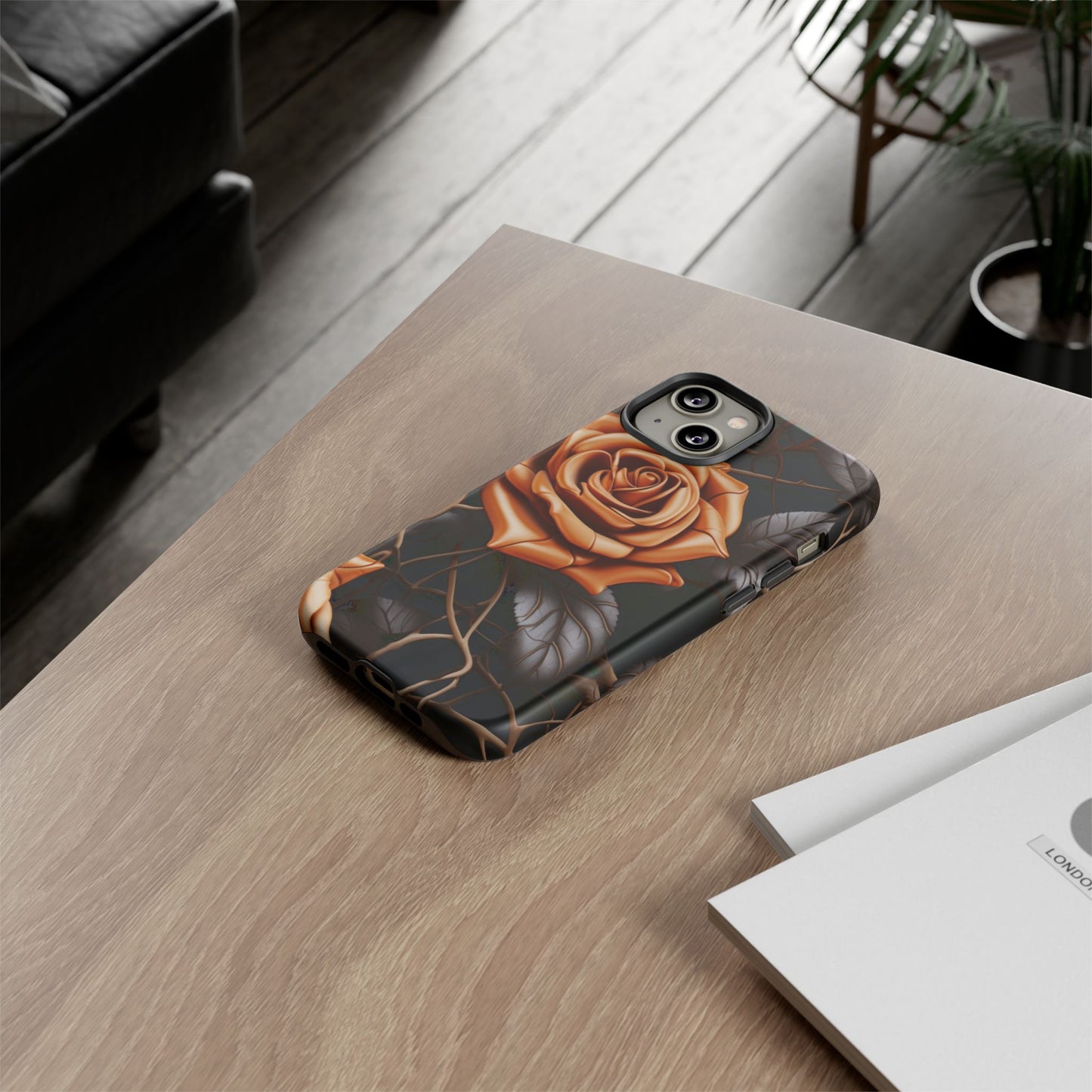 Midnight Gold Rose Mobile Case