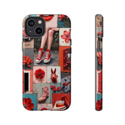 Red Sneakers & Roses Collage Phone Case