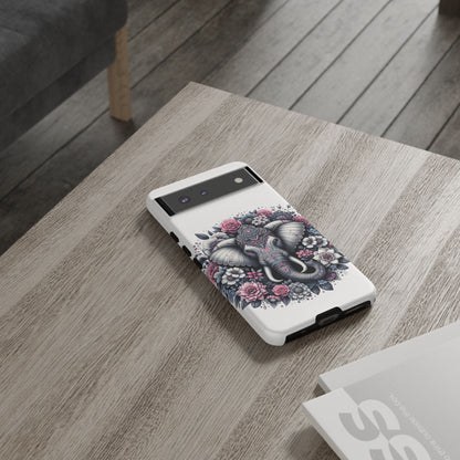 Ornate Floral Elephant Mobile Cover – Elegant Bohemian Art