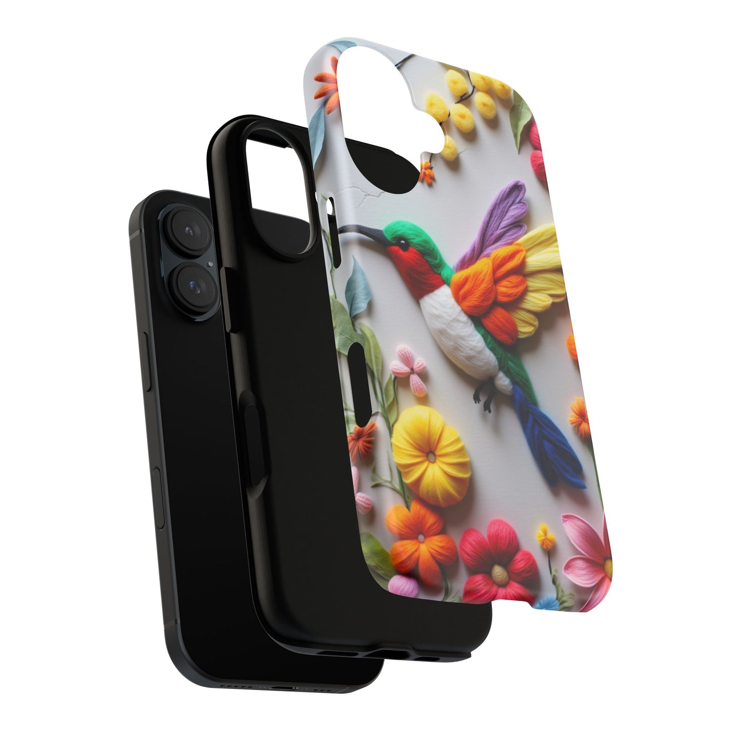 Elegant Hummingbird with Floral Mosaic Design | Nature's Artistic Vibes | iPhone 16 Pro