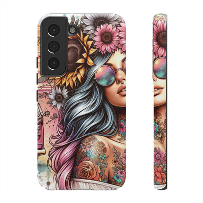 Retro Boho Wanderer – Sunflower Hippie Van Mobile Cover