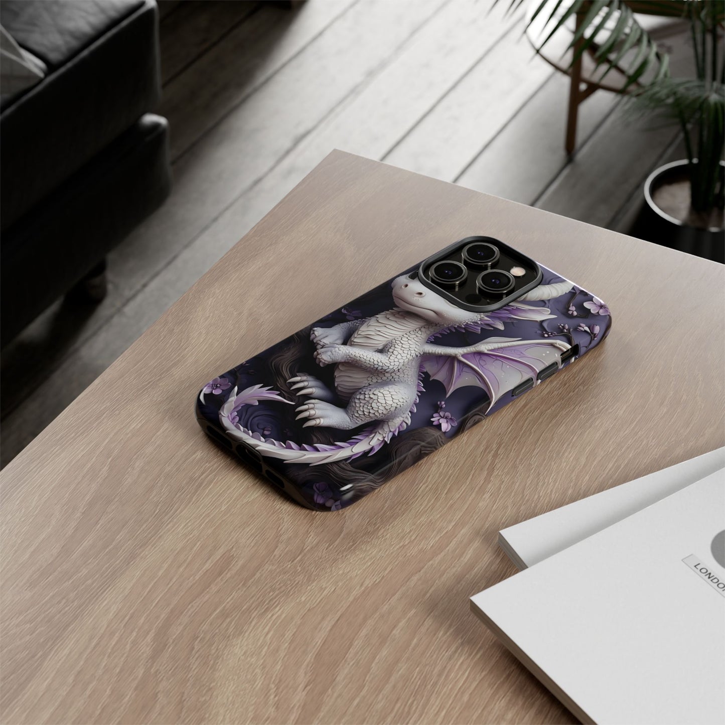 Charming Young Dragon on a Branch Phone Case Design