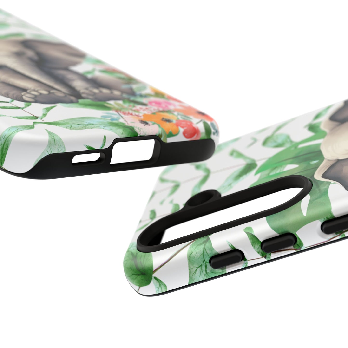 Cute Baby Elephant Mobile Cover – Floral & Tropical Aesthetic