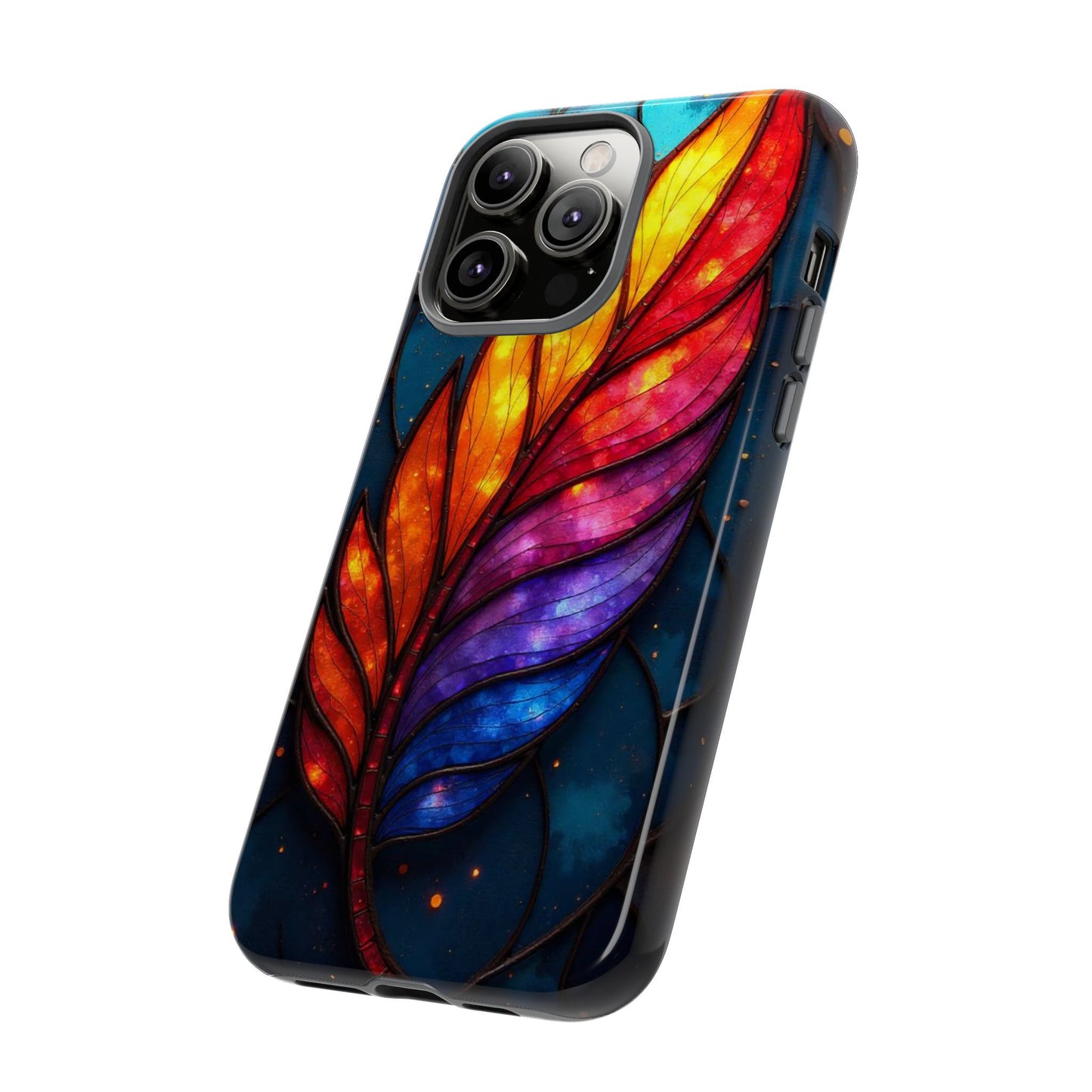 Vivid Feather: Stained Glass Abstract Art