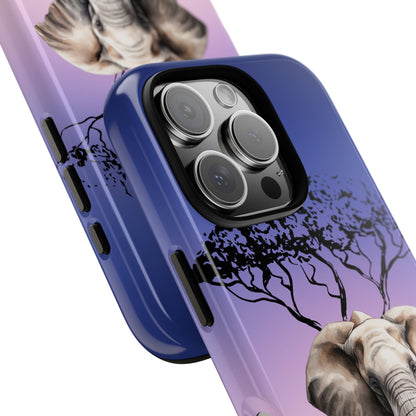 Surreal Elephant Tree Mobile Cover – Dreamy Sunset Fantasy