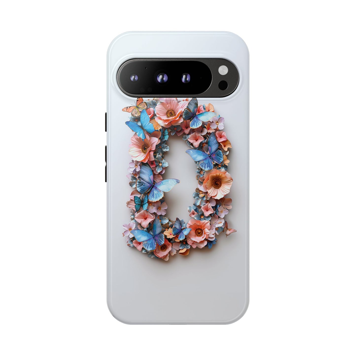 Floral Letter D Phone Case – Personalized Aesthetic Cover for iPhone, Samsung & Google Pixel