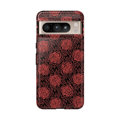 Red roses abstract geometric seamless pattern design
