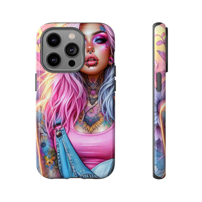 Sunset Glow – Pastel Punk & Floral Ink Mobile Cover