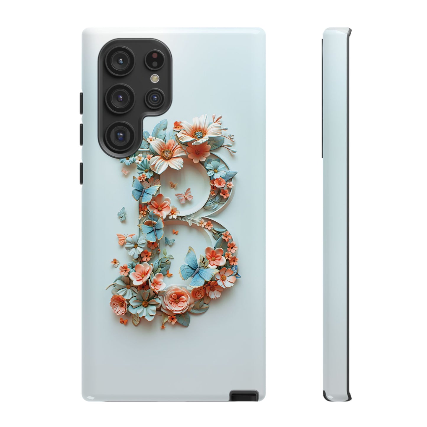 Floral Letter B Phone Case – Personalized Aesthetic Cover for iPhone, Samsung & Google Pixel
