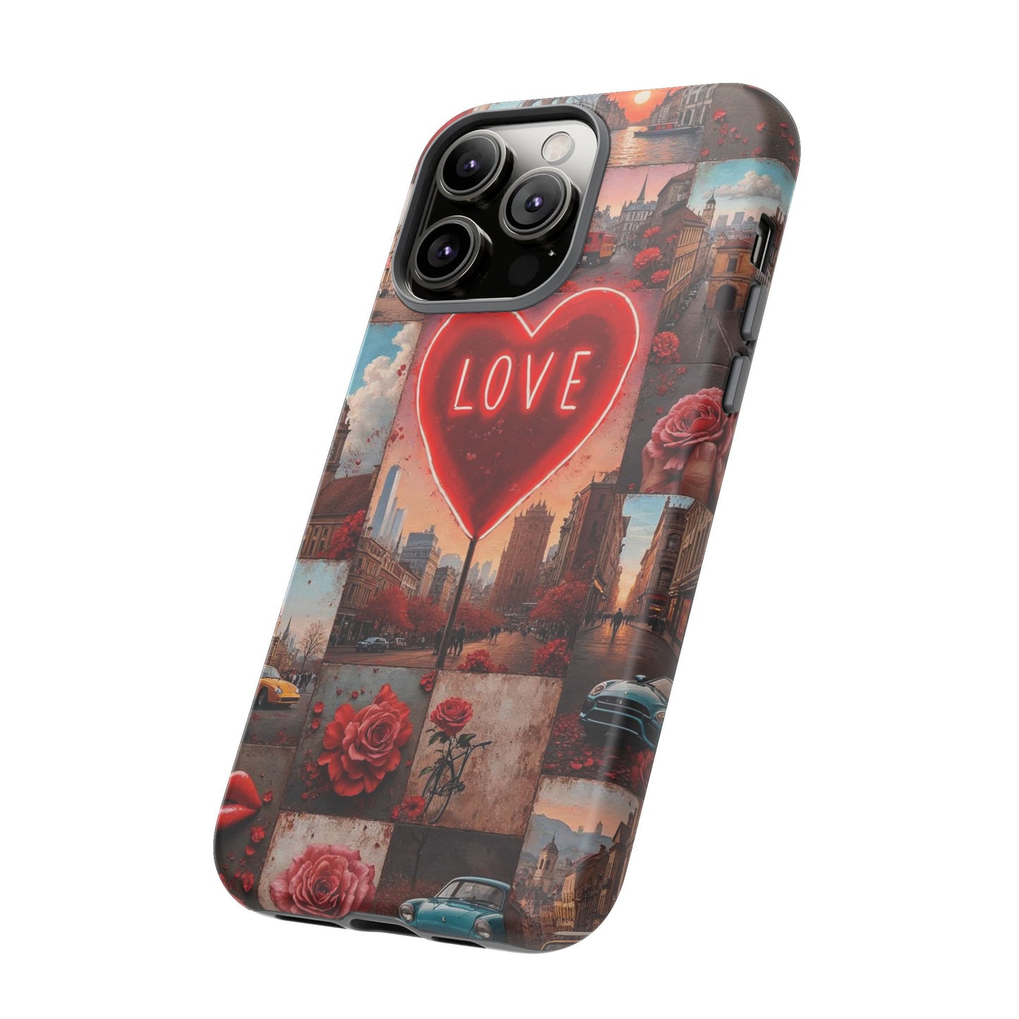 Neon Love Heart & Rose Phone Case