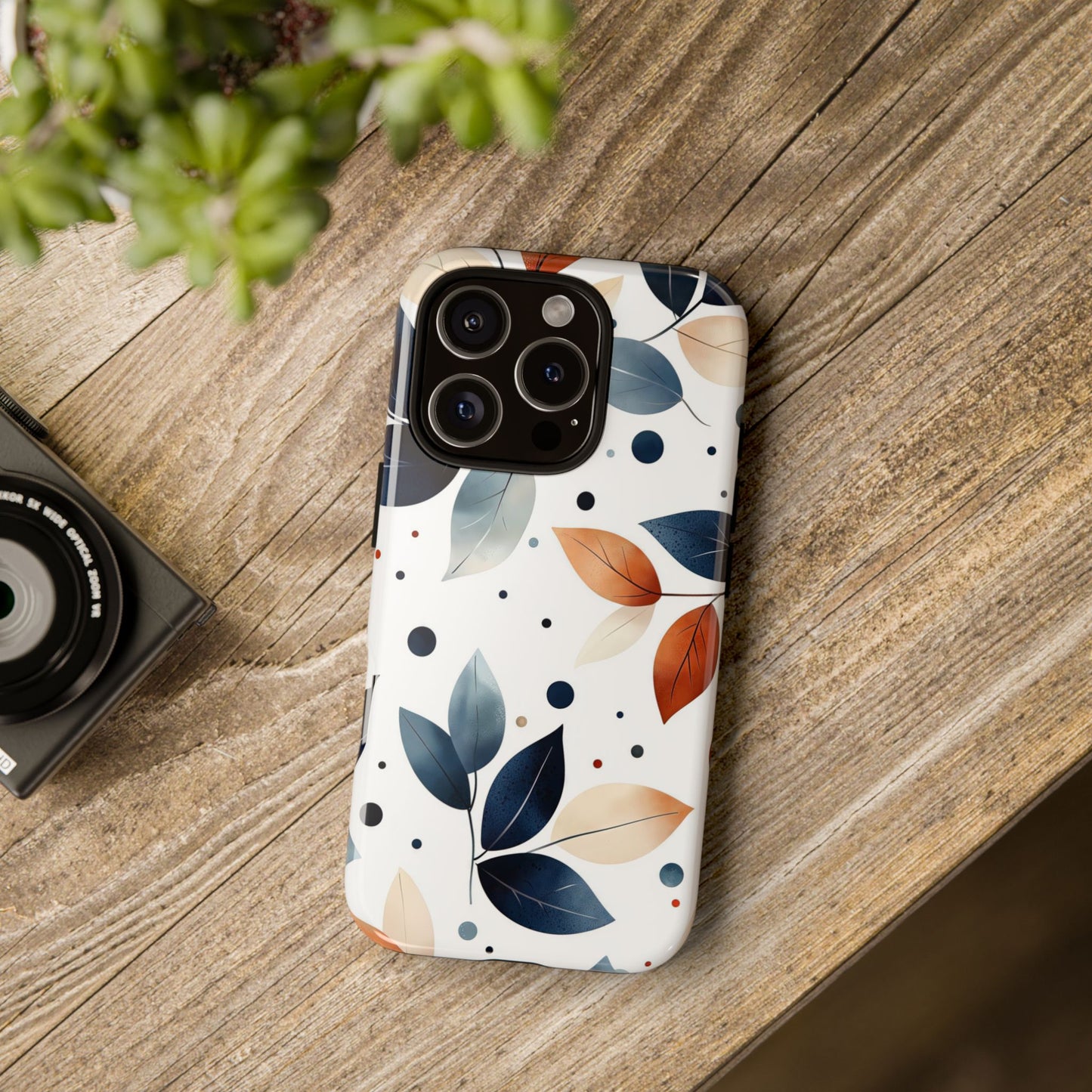 Autumn Breeze Leaf Pattern Phone Case | Elegant Botanical Design for iPhone, Samsung & Google Pixel