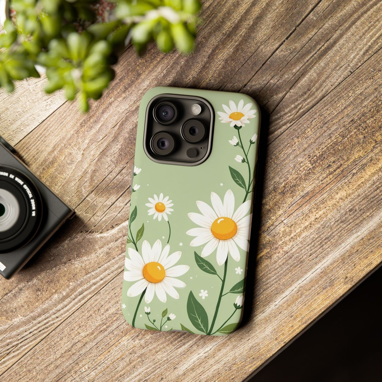 Green Floral Case, Daisy Pattern Design, Iphone Case Design, Perfect Gift For Her