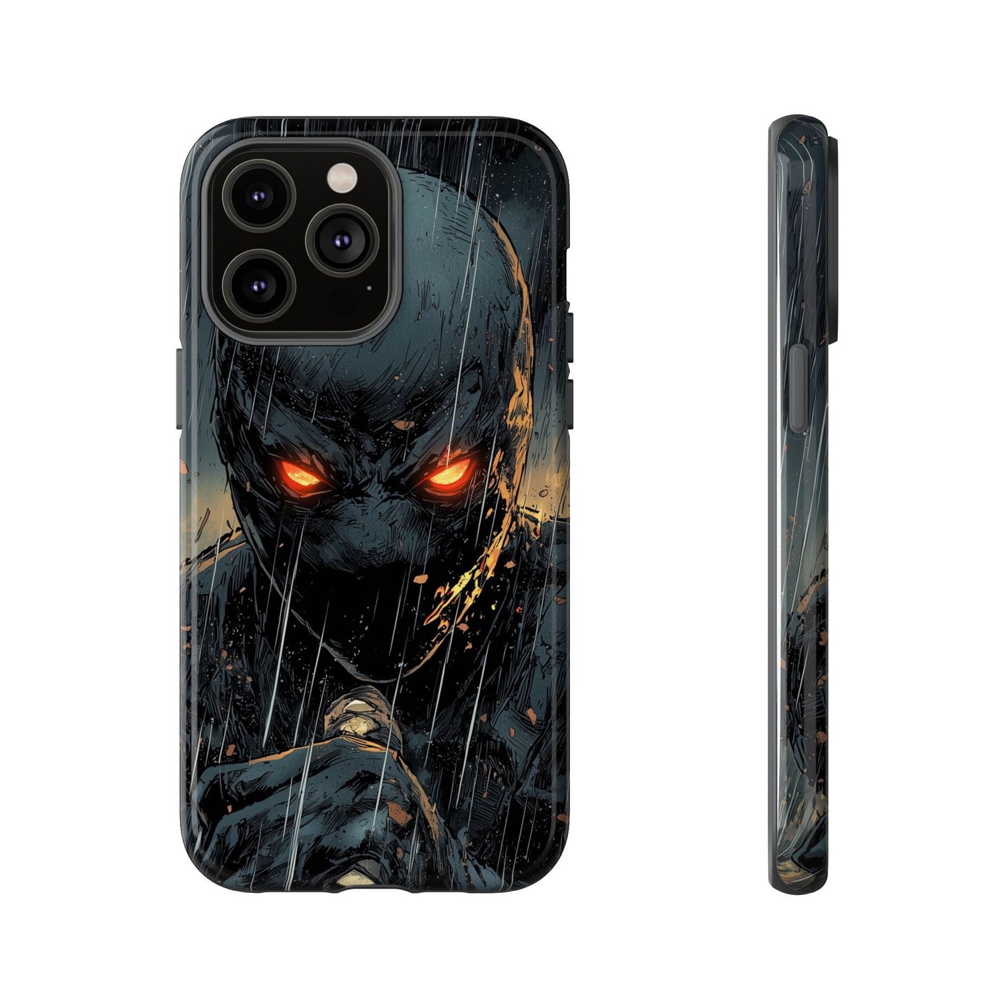 Shadowblade Vengeance | Dark Comic Assassin in the Rain Phone Case for iPhone, Samsung & Pixel