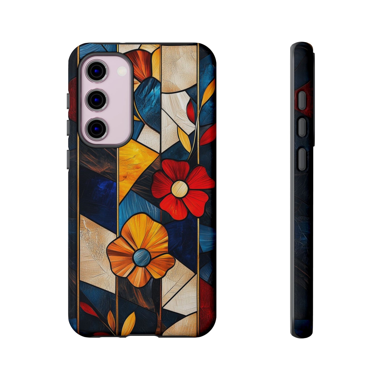Bloomlines – Geometric Floral Stained Glass Phone Case for iPhone, Samsung & Pixel