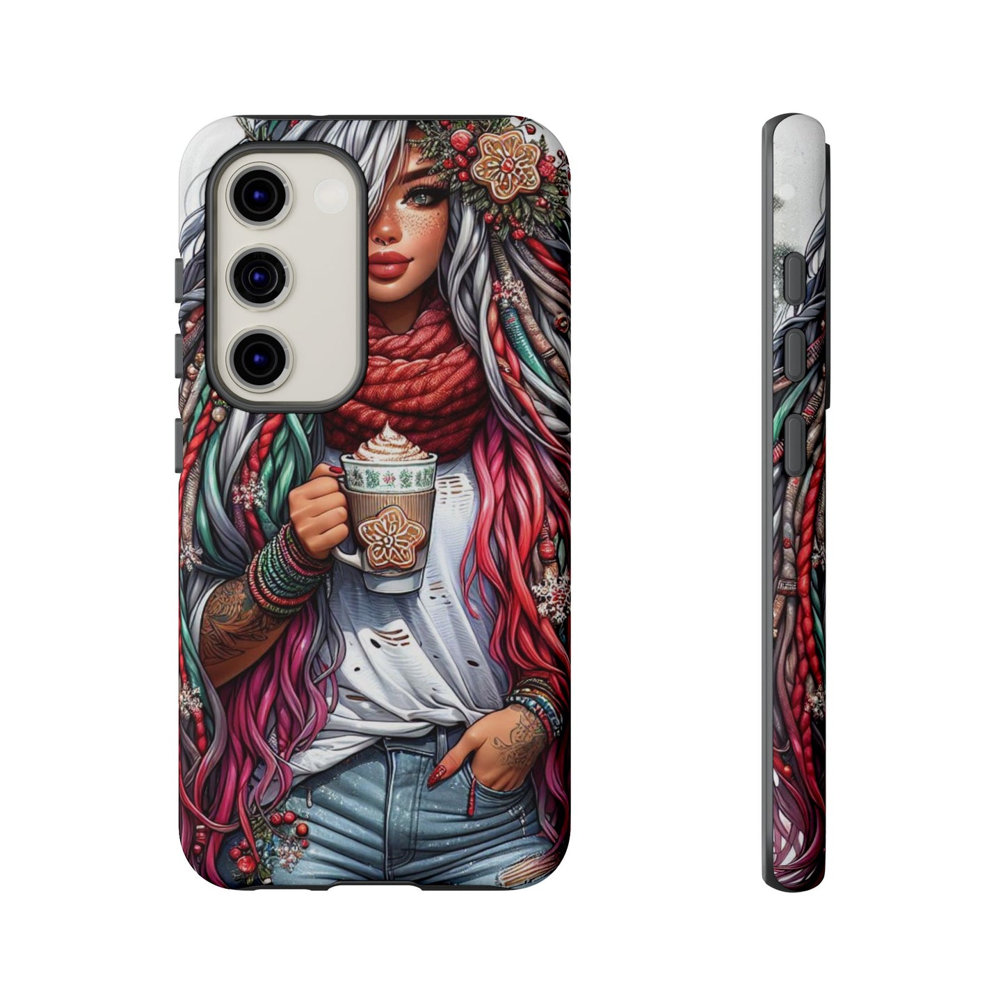 Boho Winter Queen – Cozy Dreads & Holiday Vibes Mobile Cover