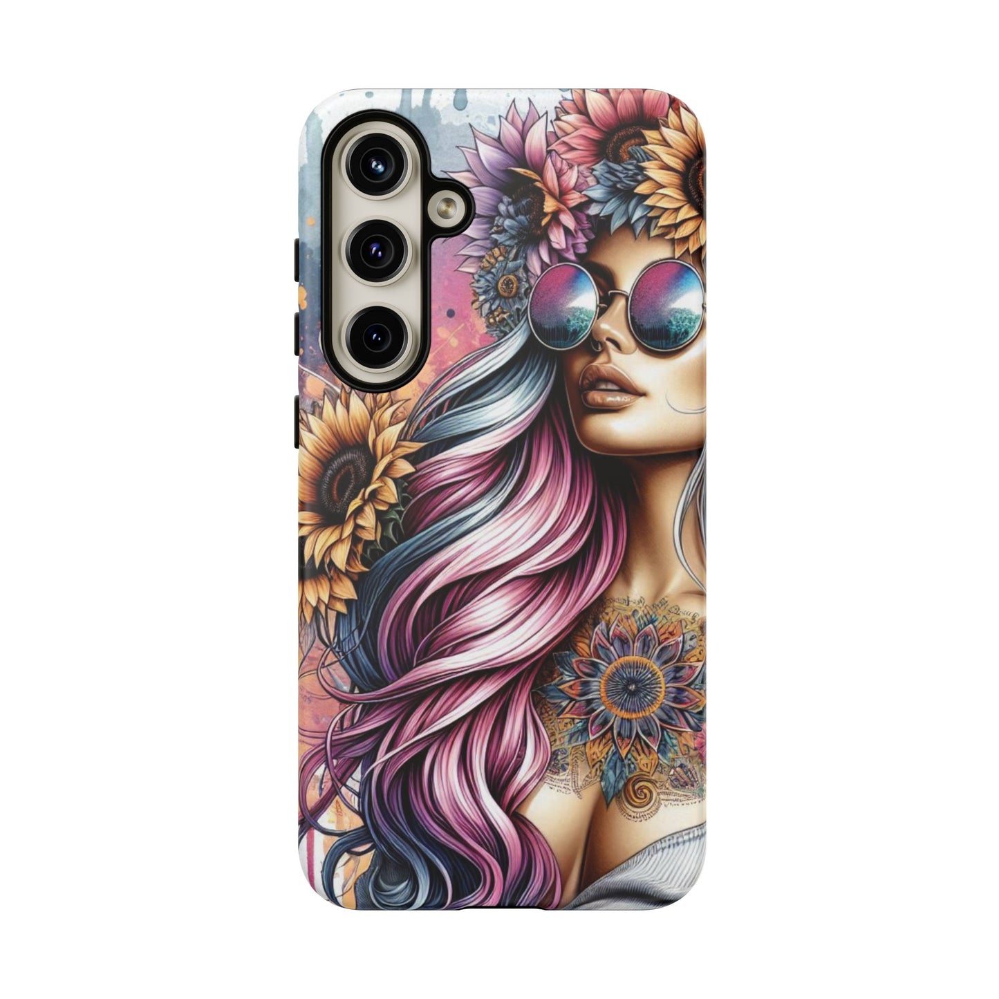 Bohemian Sunflower Queen – Retro Floral Fantasy Mobile Cover