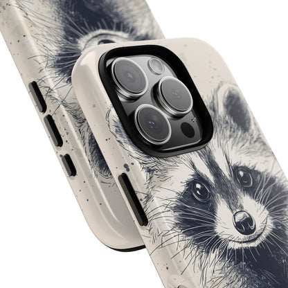 Midnight Mischief: Raccoon Portrait Phone Case for iPhone, Samsung & Pixel