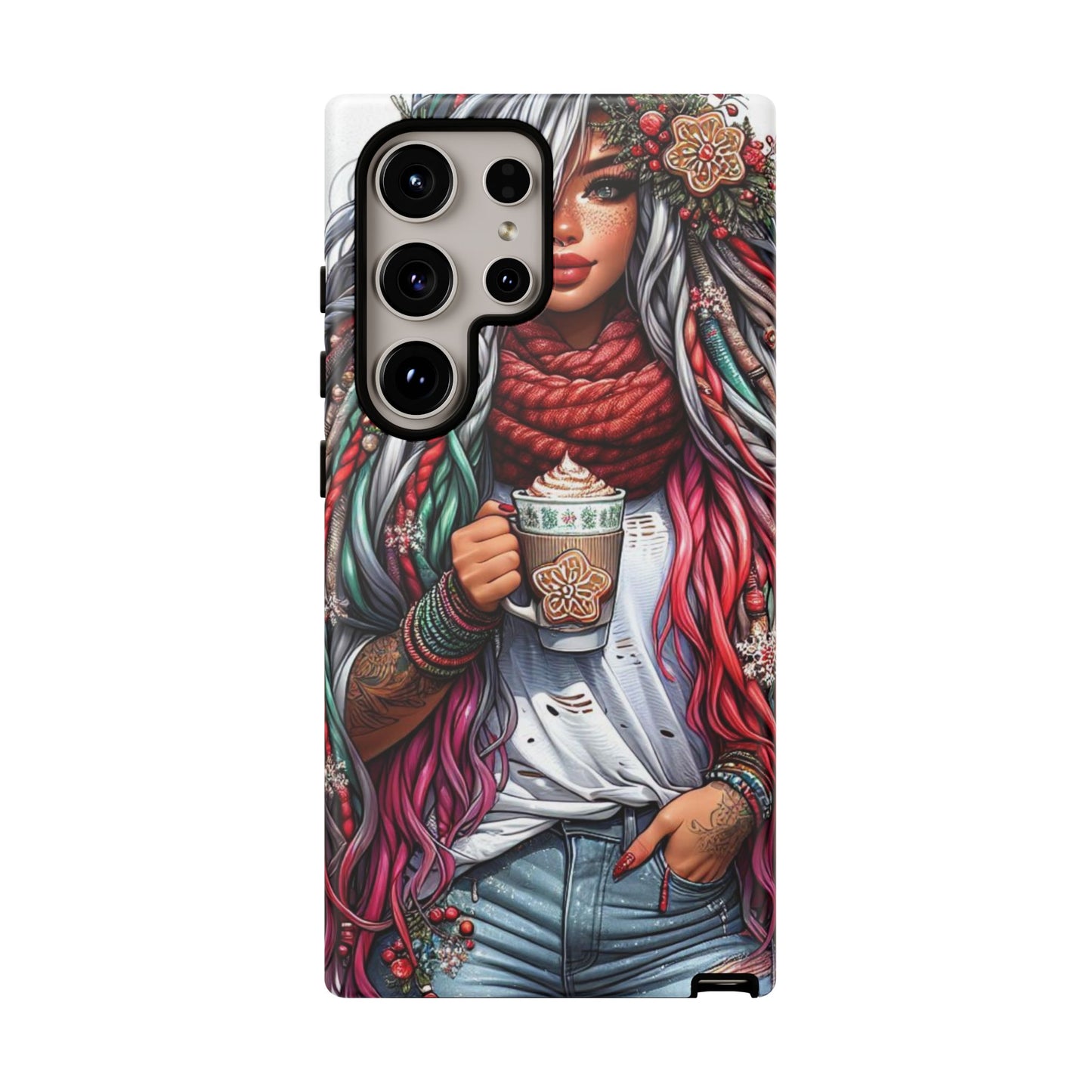 Boho Winter Queen – Cozy Dreads & Holiday Vibes Mobile Cover