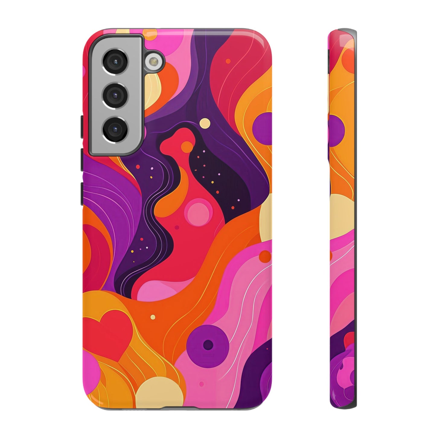 Love Vibes – Retro Abstract Groove Phone Case for iPhone, Google Pixel, Samsung