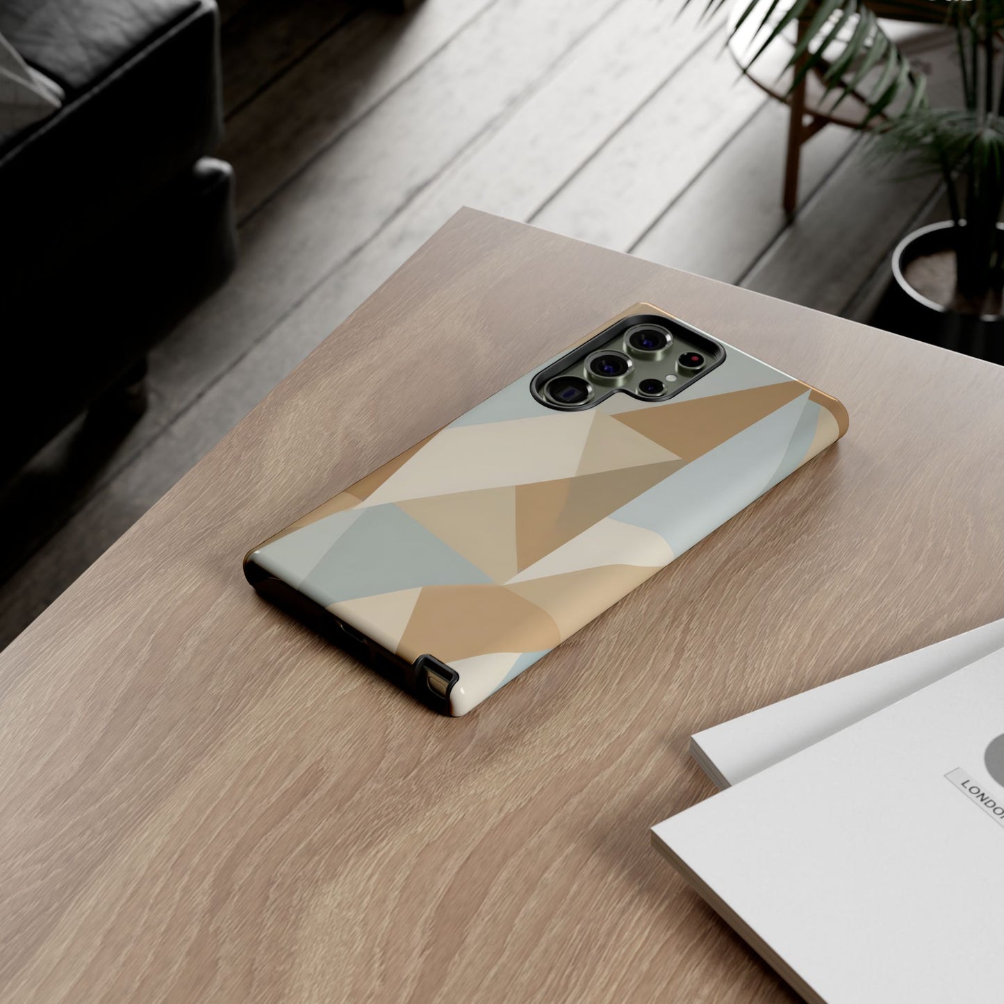Neutral Geometrical Triangular Abstract Pattern