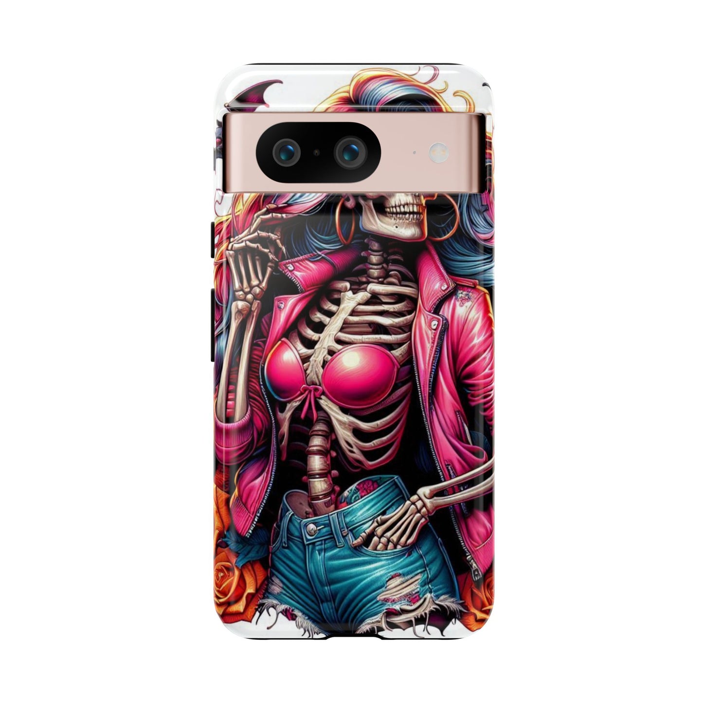Neon Bones – Retro Skeleton & Vibrant Punk Aesthetic Mobile Cover